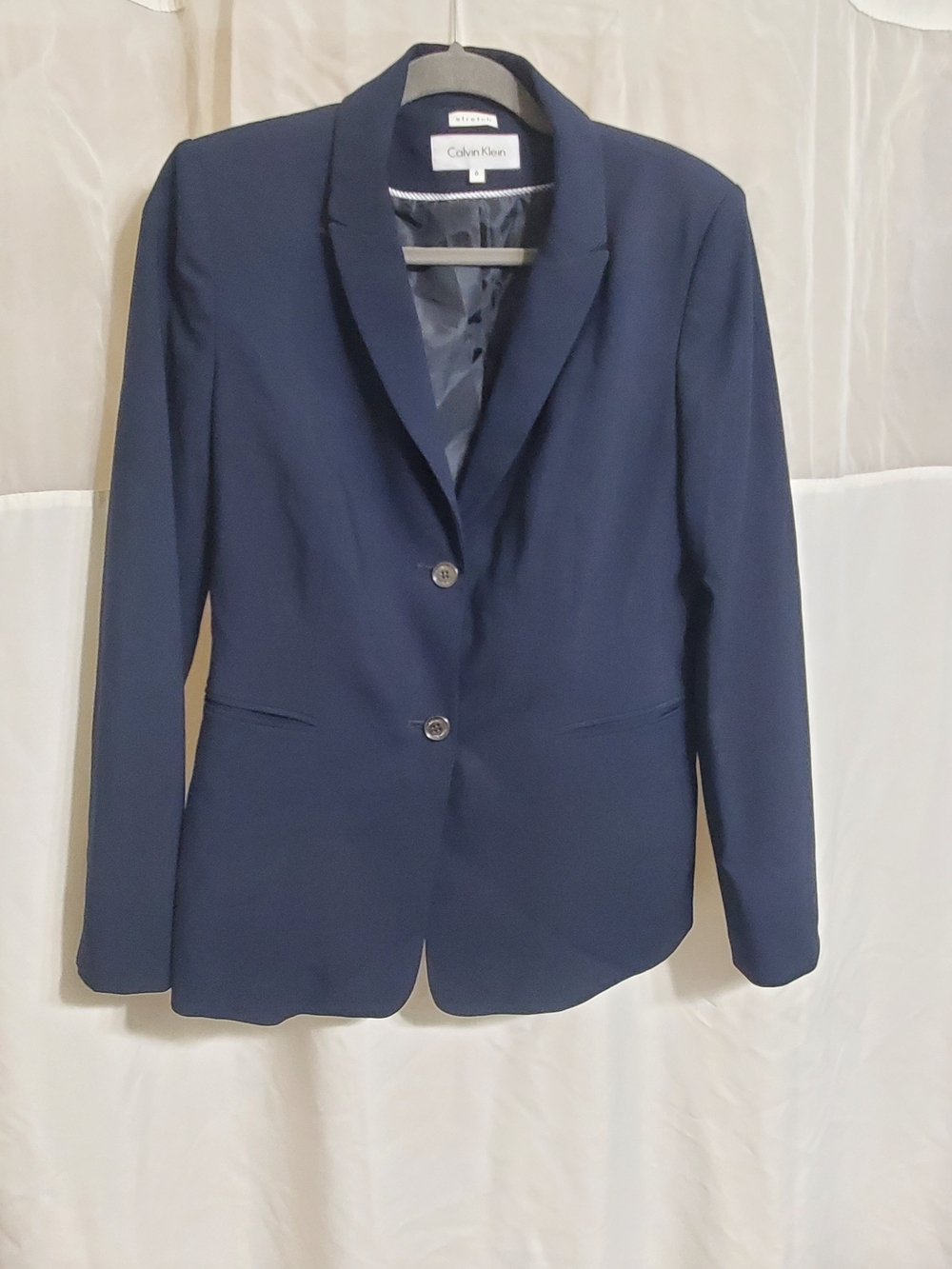 Calvin Klein Women's Dark Navy Two-Button Blazer